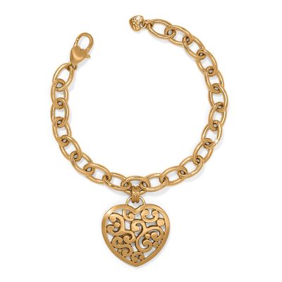 Contempo Medallion Heart Bracelet-Gold