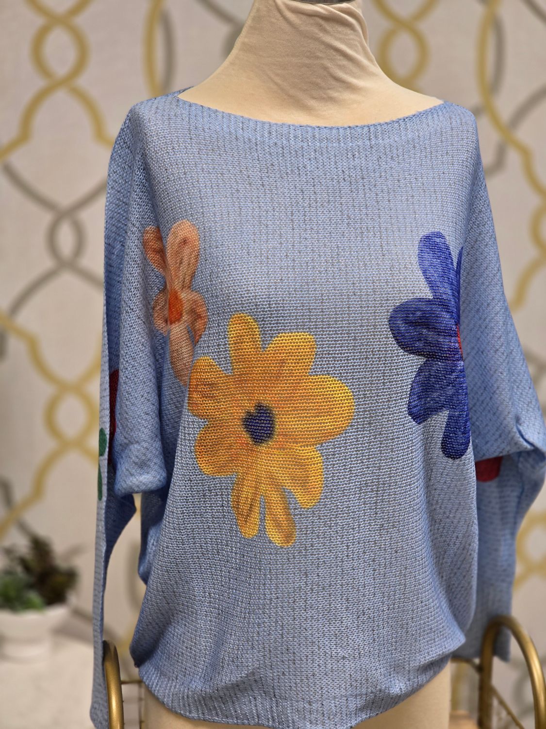 Colorful Flowers Light Sweater