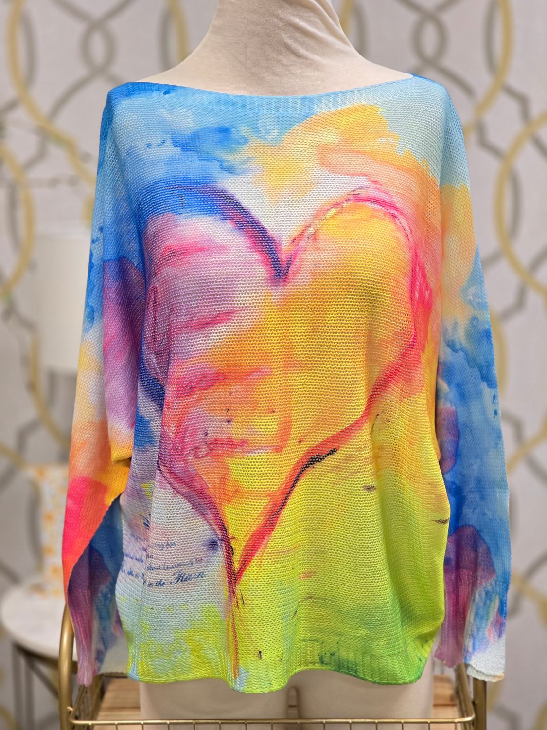 Watercolor Heart Light Sweater