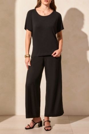 Top w/Back Shirring, Color: BLACK, Size: XS