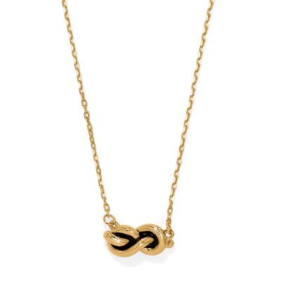 Interlok Single Knot Petite Necklace-Gold