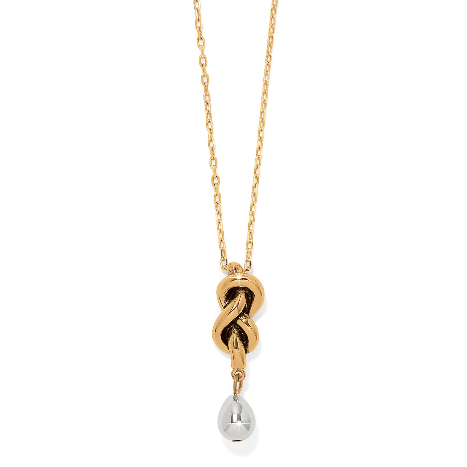 Interlok Single Knot Drop Necklace-Gold