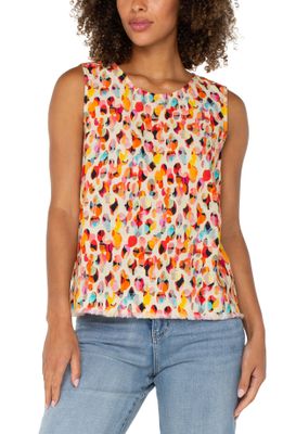 Sleeveless Button Back Fray Hem Woven Top