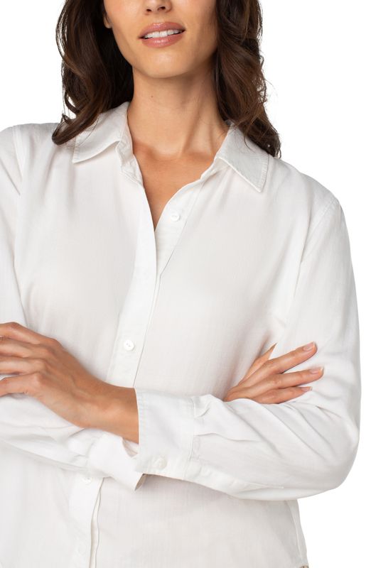 Long Rolled Sleeve Woven Shirt