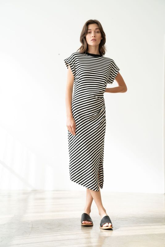 Striped Ruched Dress