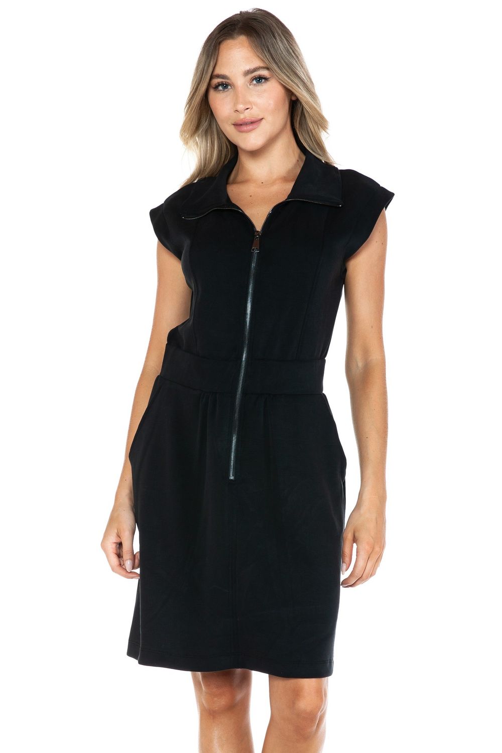 Zipper Detail Scuba Dress