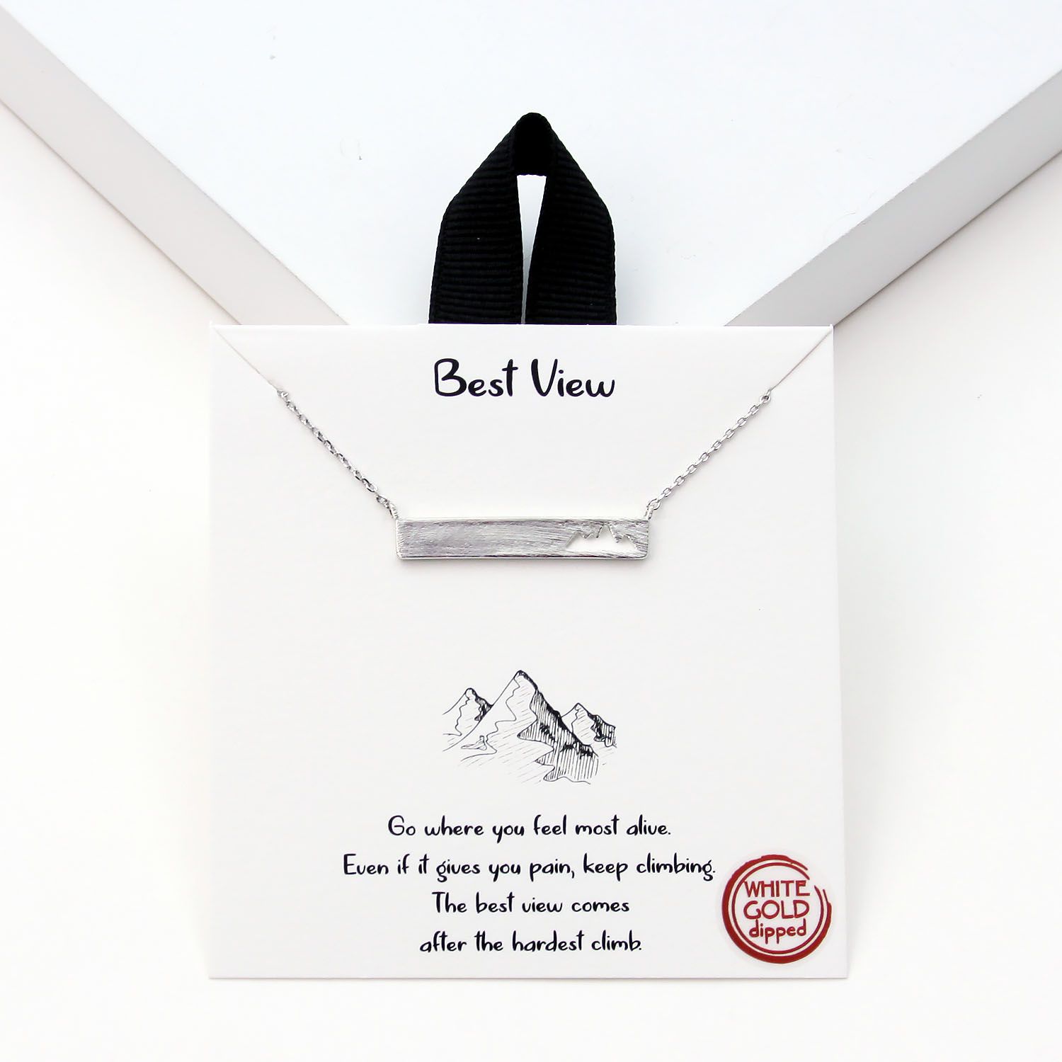 Best View / Bar / Hallow Mountain Necklace, Color: SILVER