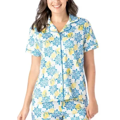 Lazy Daisy Lounge Tops, Color: Santorini, Size: Small/Medium