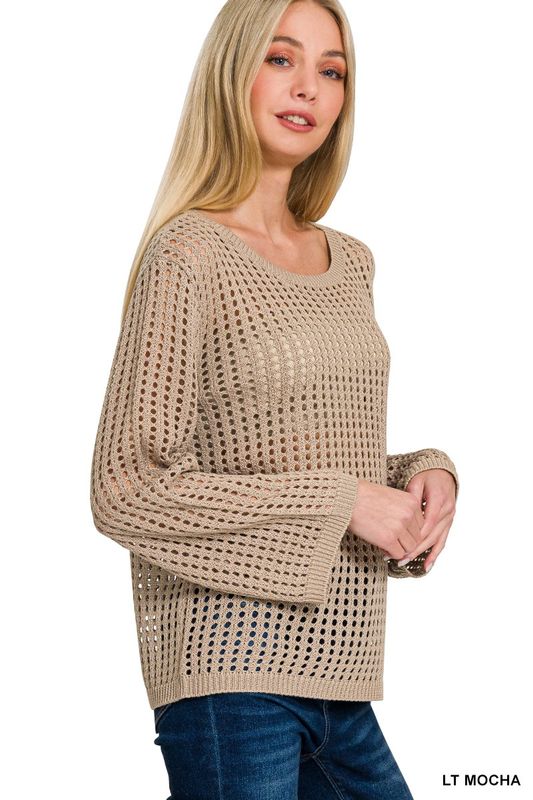 Hollow Out Long Sleeve Sweater