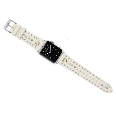 Pretty Tough Heart Watch Band-White