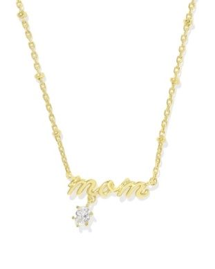 Mom Crystal Short Pendant Necklace-Gold