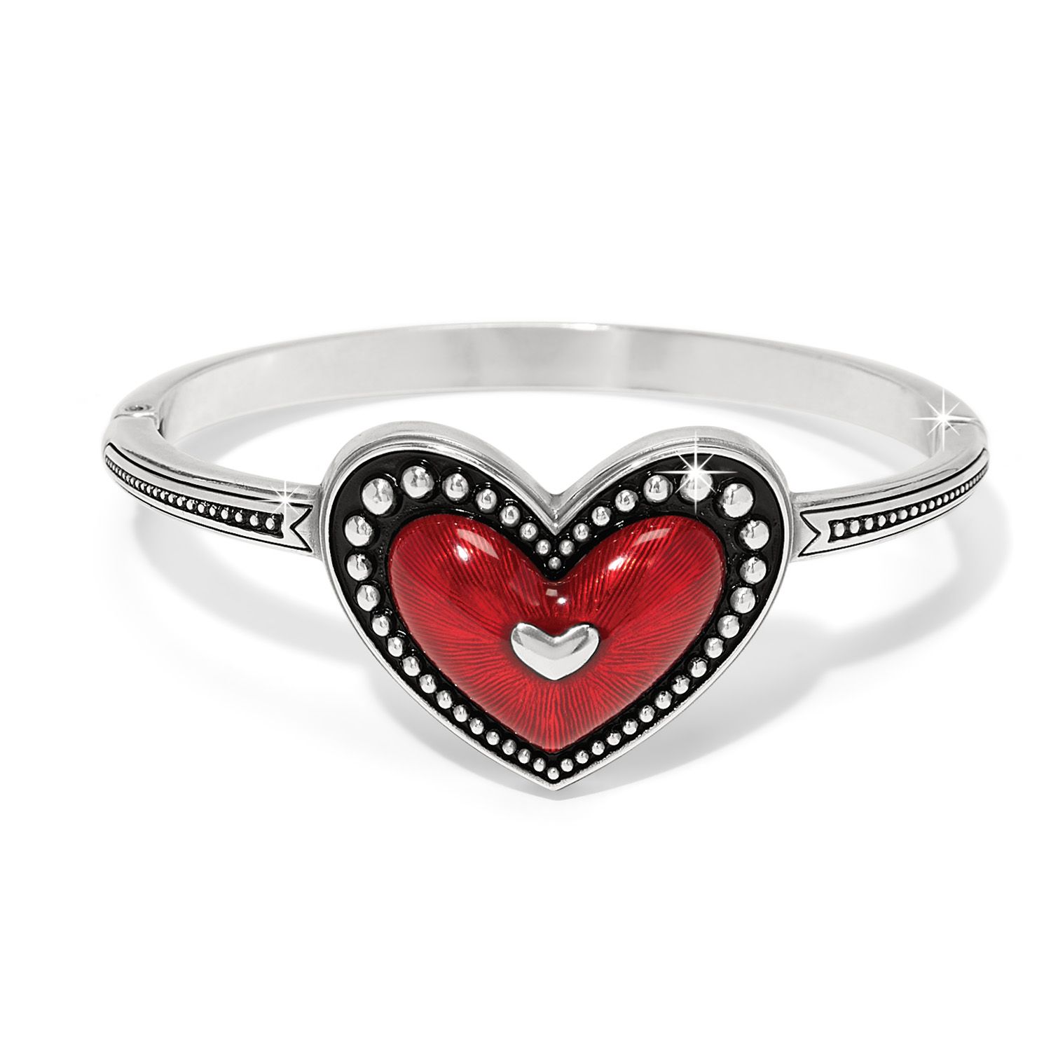Fashionista Heart Hinged Bangle