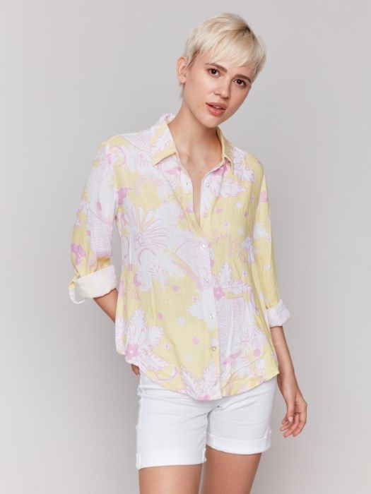 Roll-Up Sleeve Blouse