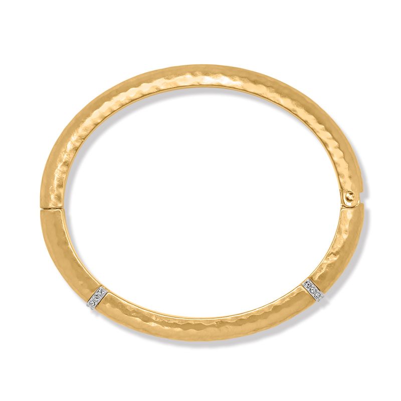 Meridian Geo Hinged Bangle-Gold