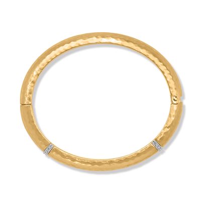 Meridian Geo Hinged Bangle-Gold