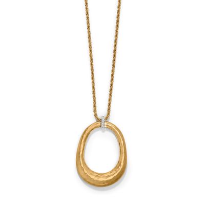 Meridian Geo Open Ring Pendant Necklace-Gold