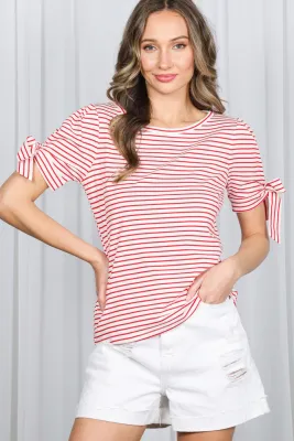 Bow Tie Striped Top