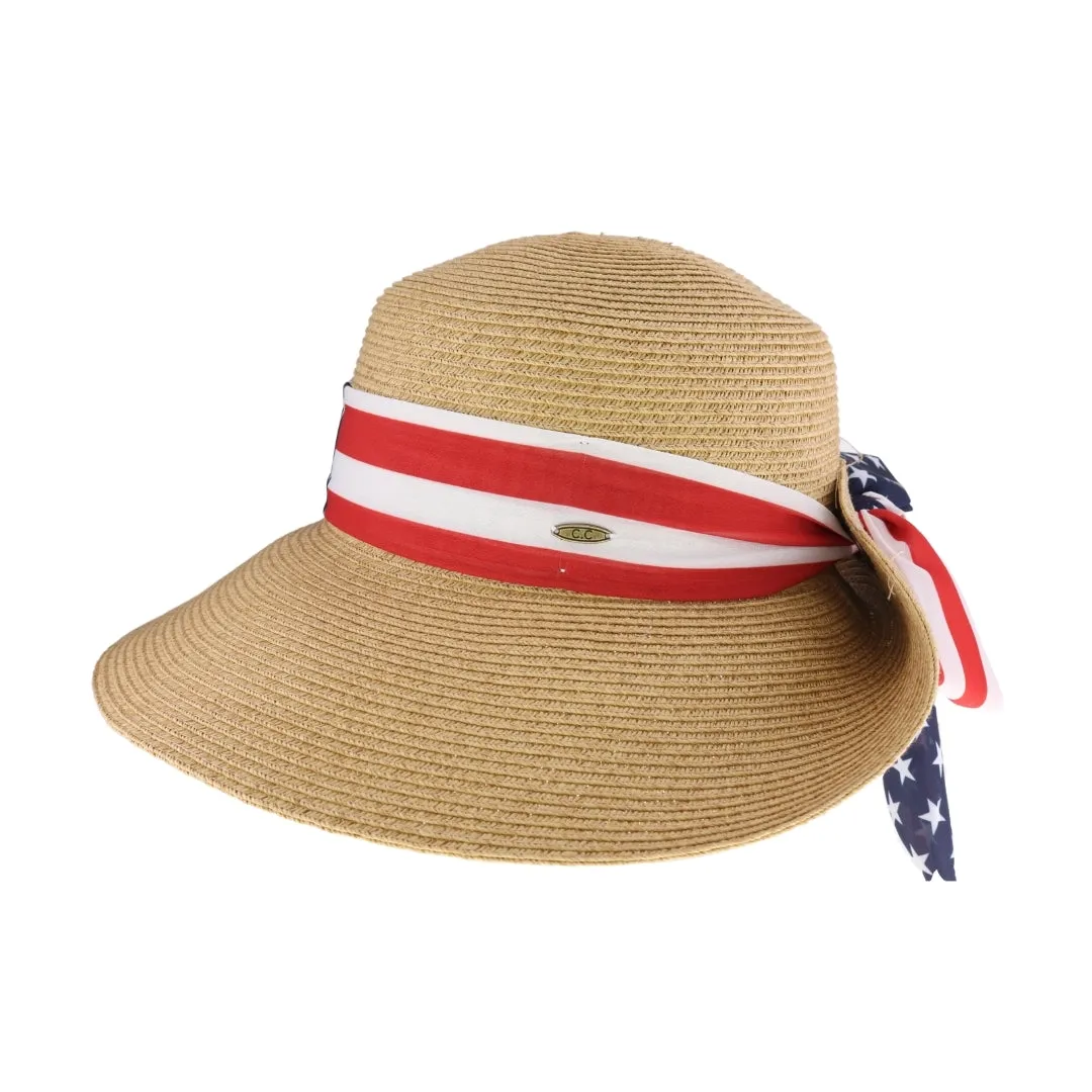 USA Ribbon Trim Sun Hat