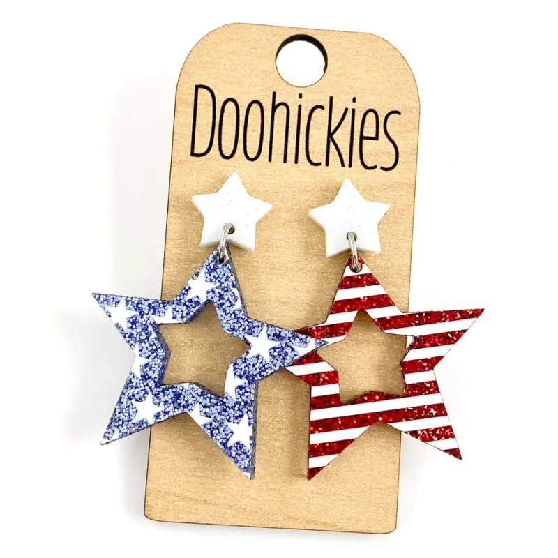 Glitter Stars &amp; Stripes Earrings