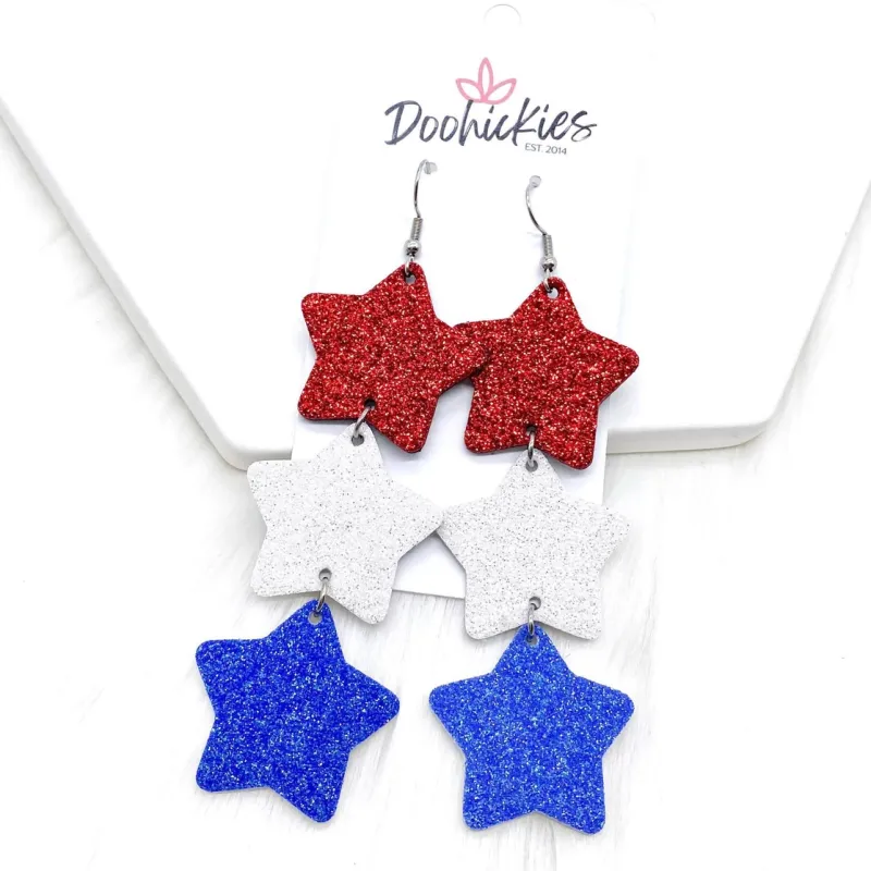 Glitter Star Drop Earrings