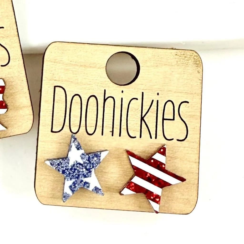 Stars &amp; Stripes Stud Star Earrings