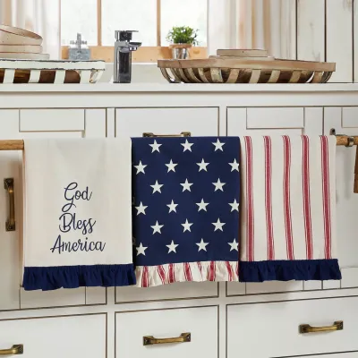 Stars Ruffled Tea Towel Set