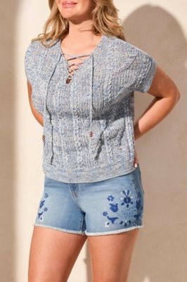 Sweater with Front Lace-Up