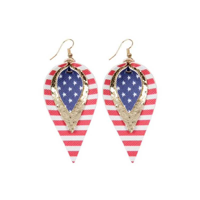USA Accent Drop Earrings