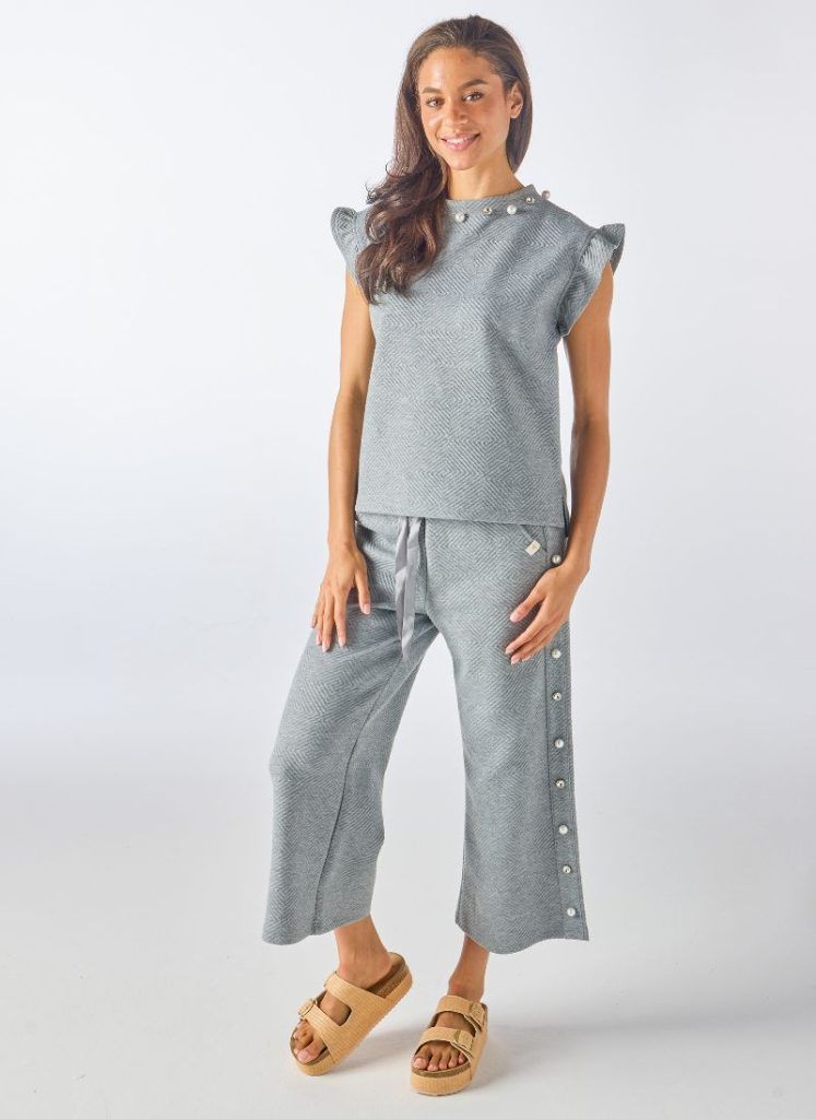 Quilted Pearl Collar Top