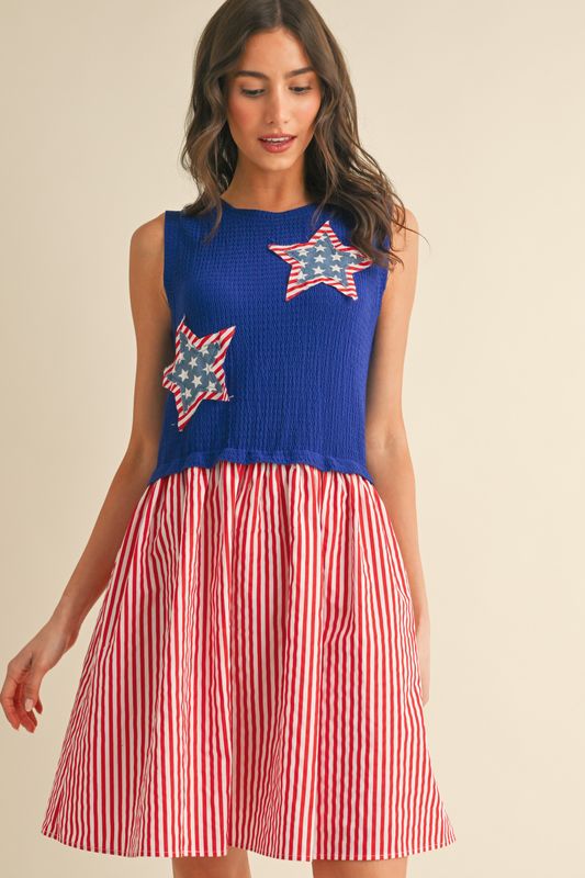 Star Patch Mini Dress