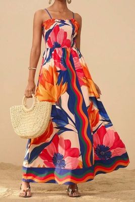 Floral Print Smocked Dress