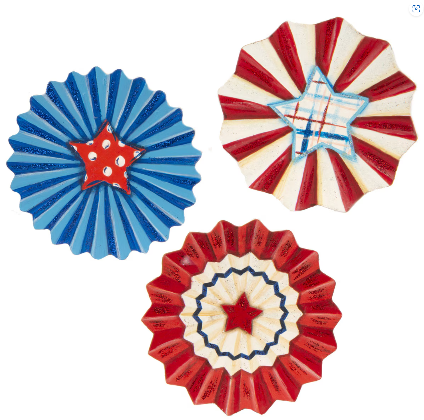 Rosette Fan Magnets, S/3
