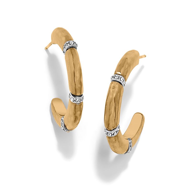 Meridian Geo Open Hoop Earrings-Gold