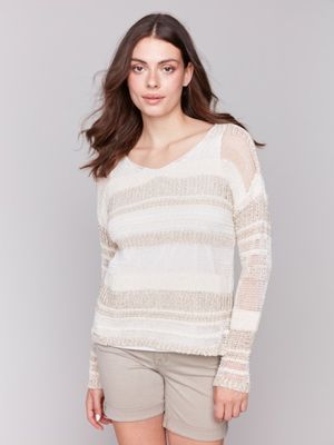 Multi-Yarn Striped Sweater