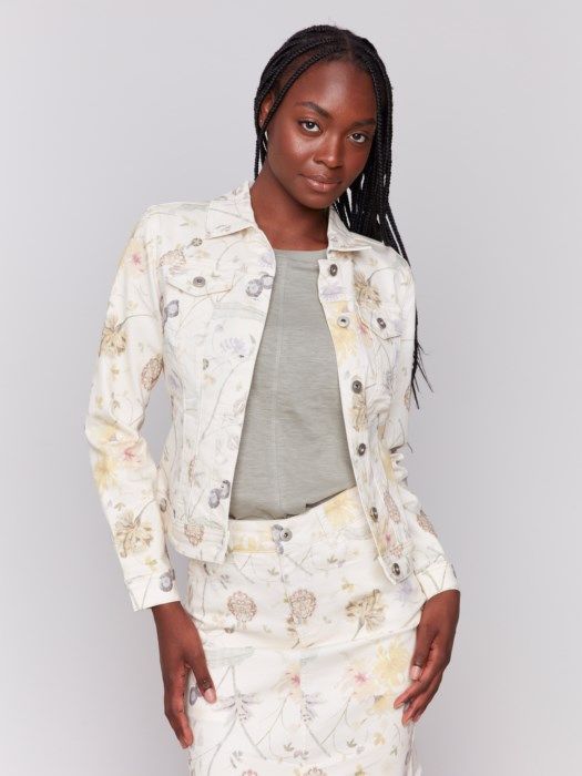 Printed Stretch Twill Jacket
