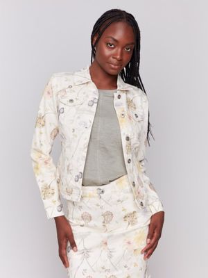 Printed Stretch Twill Jacket