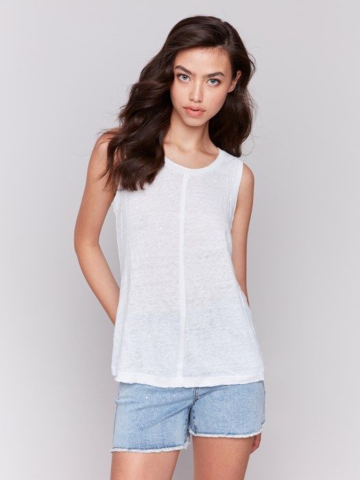 Cotton Slub Sleeveless Knit Top