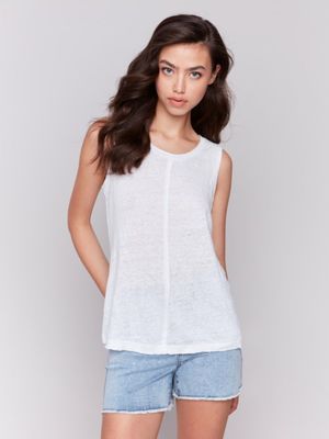 Cotton Slub Sleeveless Knit Top
