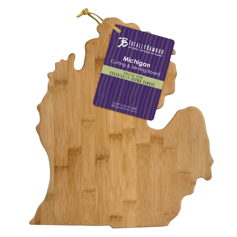 Michigan State-Shaped Bamboo Serving &amp; Cutting Board