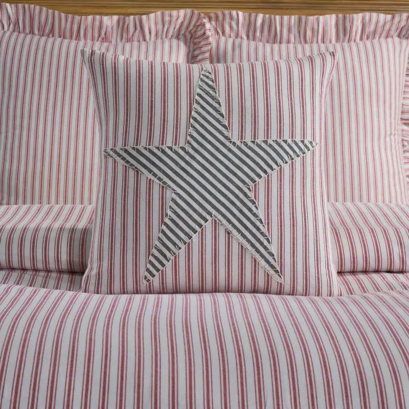 Timeless Ticking Red Star Pillow