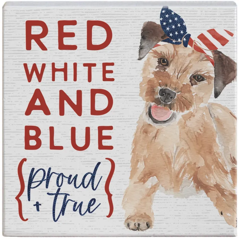 Red White Blue Small Talk Square