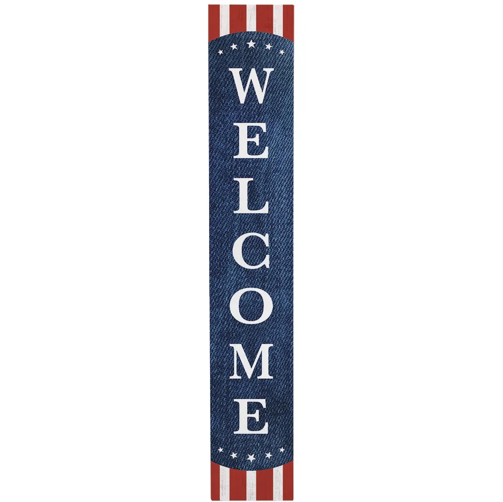Welcome Stripes Porch Board