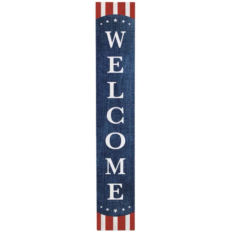 Welcome Stripes Porch Board