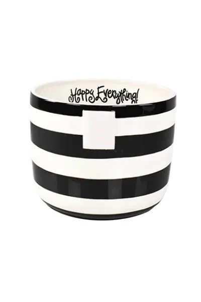 Black Stripe Happy Everything! Mini Bowl