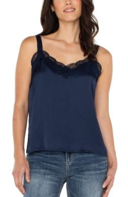 Woven Tank w/Lace Trim