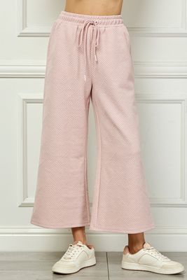 Quilted Cropped Wide Pants