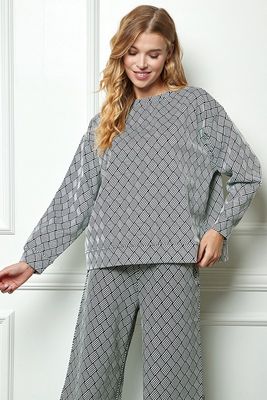 Quilted Long Sleeve Lounge Top