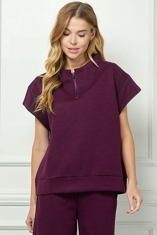 Plus Quilted 1/4 Zip Top
