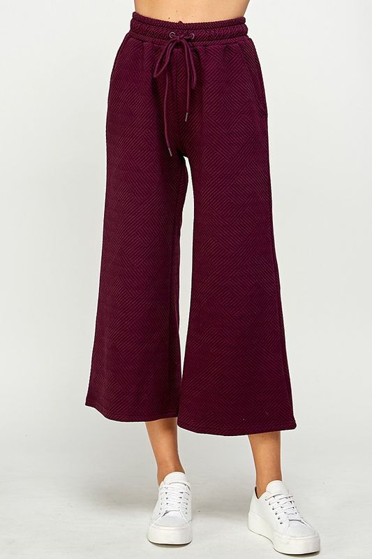 Quilted Wide Cropped Pant