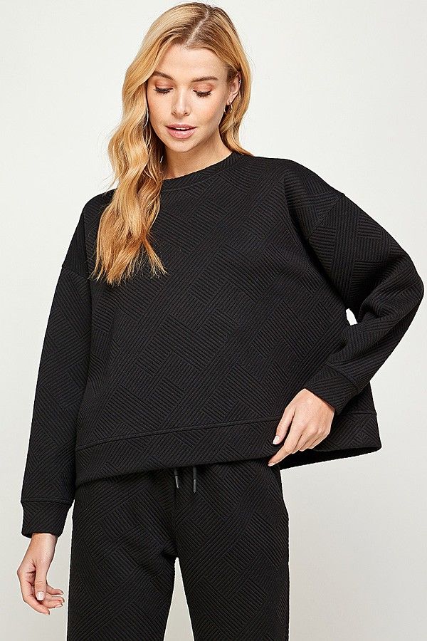 Quilted Long Sleeve Top